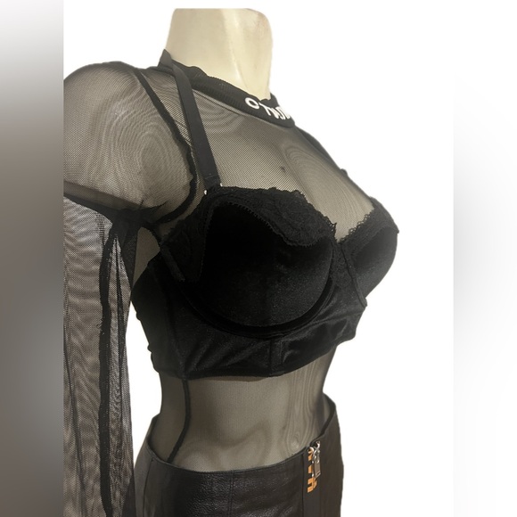 Heron Preston Gothic Black Mesh Bodysuit - Picture 4 of 9